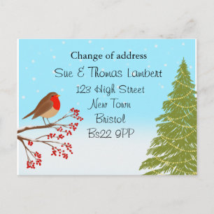 Christmas Change of address Announcement Postcard