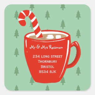 Christmas Change of address cocoa sticker