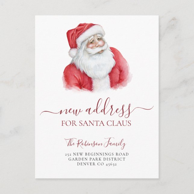 Christmas change of address holiday moving announcement postcard (Front)