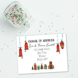 Christmas Change of address Nordic village Postcard