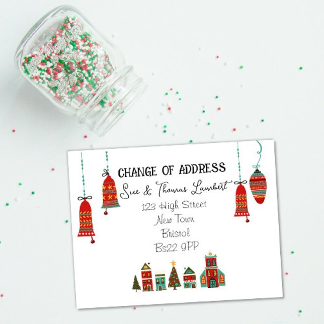 Christmas Change of address Nordic village Postcard (Creator Uploaded)
