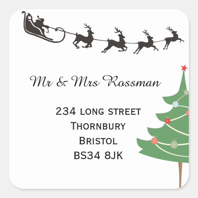 Christmas Change of address sticker (Front)