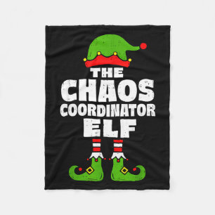 Christmas Chaos Coordinator Elf Funny Xmas Holiday Fleece Blanket