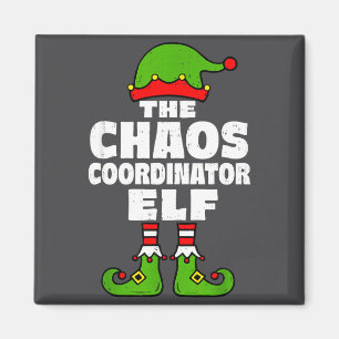 Christmas Chaos Coordinator Elf Funny Xmas Holiday Magnet