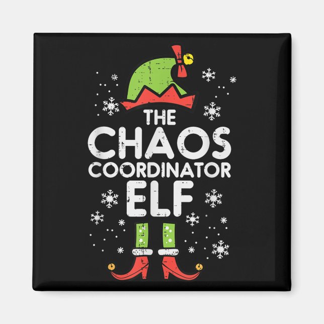 Christmas Chaos Coordinator Elf Xmas Family Match  Magnet (Front)