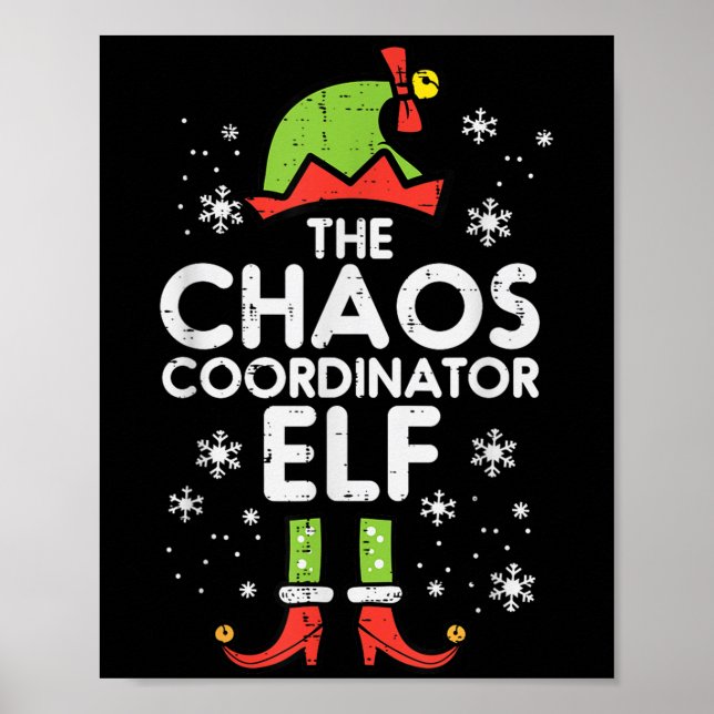Christmas Chaos Coordinator Elf Xmas Family Match  Poster (Front)