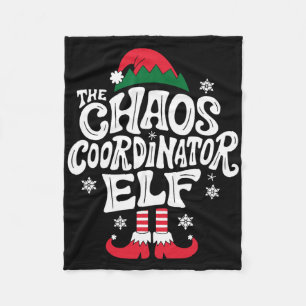 Christmas Chaos Coordinator Elf Xmas Pajama Gift M Fleece Blanket