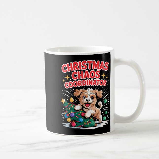 Christmas Chaos Coordinator Xmas Puppy Funny Shi-o Coffee Mug (Right)