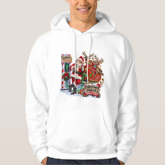 Christmas Chaos Santa EV Charging Funny Hoodie