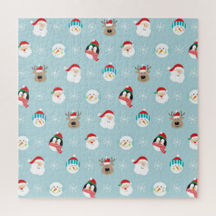 Christmas Character Heads: Festive Wrap Jigsaw Puzzle