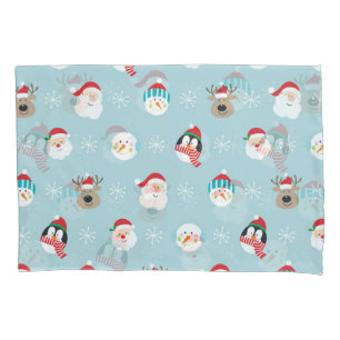 Christmas Character Heads: Festive Wrap Pillowcase