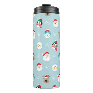 Christmas Character Heads: Festive Wrap Thermal Tumbler
