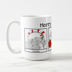 Christmas Characters Around The World Illustration Coffee Mug