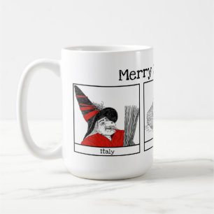 Christmas Characters Around The World Illustration Coffee Mug