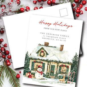 Christmas Charm New Address Announcement Postcard