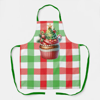 Christmas Check Cupcake Apron