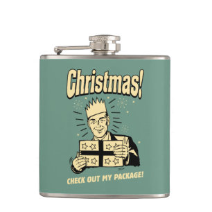 Christmas: Check Out My Package Hip Flask