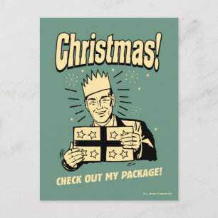 Christmas: Check Out My Package Holiday Postcard