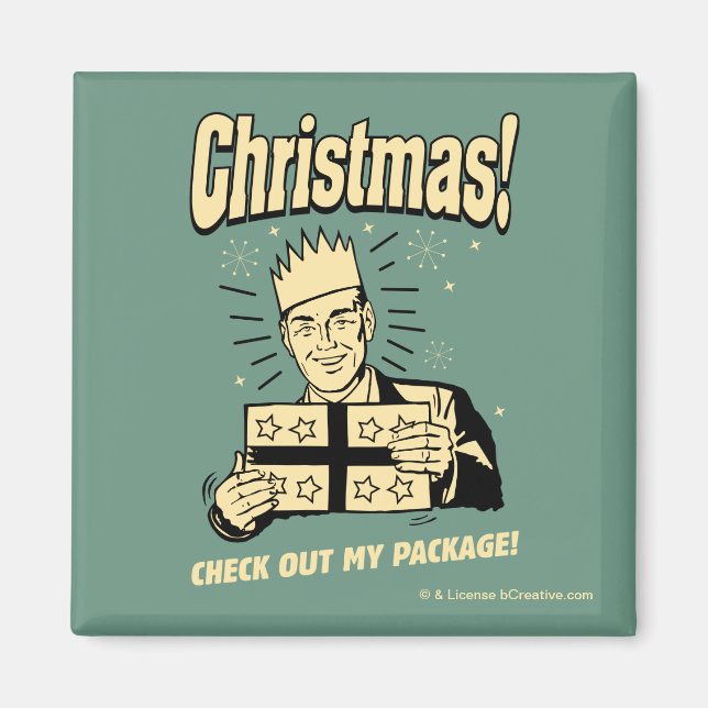 Christmas: Check Out My Package Magnet (Front)
