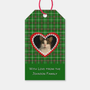 Christmas check pet photo gift tags