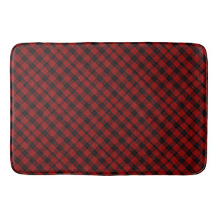 Christmas checkered pattern Red Buffalo Plaid Bath Mat
