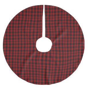 Christmas checkered pattern Red Buffalo Plaid Brushed Polyester Tree Skirt