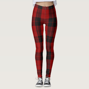 Christmas checkered pattern Red Buffalo Plaid Leggings