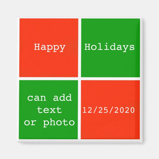 Christmas Checkers Magnet (Front)