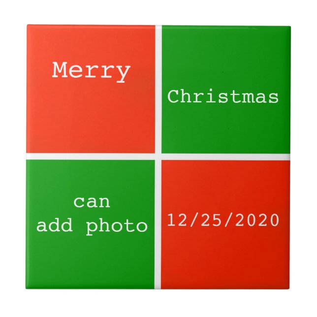 Christmas Checkers Tile (Front)