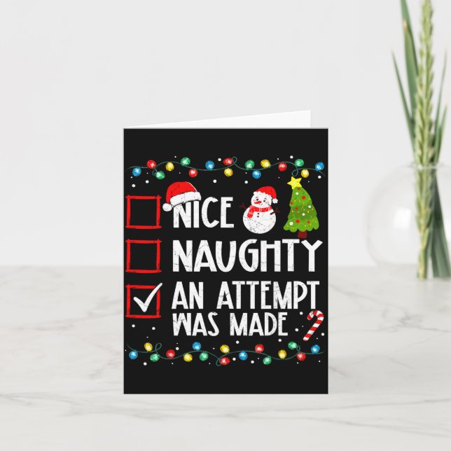 Christmas Checklist Naughty Nice An Attempt Was Ma Card (Front)