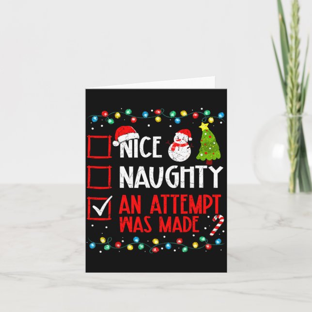 Christmas Checklist Naughty Nice An Attempt Was Ma Card (Front)