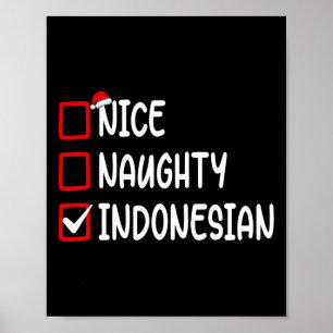 Christmas Checklist Nice Naughty Indonesian Boy Gi Poster
