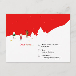 Christmas Checklist tMaple Leaf Canada EDITABLE Postcard