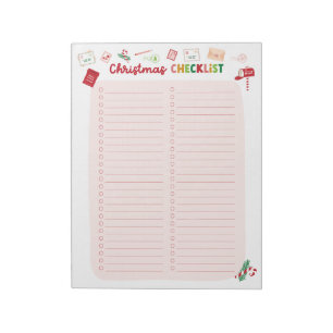 Christmas Checklist Two-Column Festive Notepad