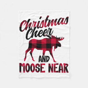 Christmas Cheer And Moose Near - Moose 2 Fleece Blanket