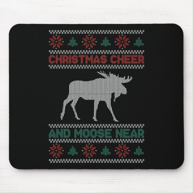 Christmas Cheer And Moose Near - Moose  Mouse Mat (Front)