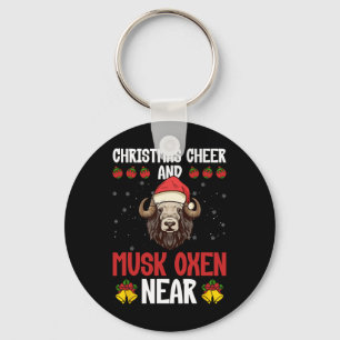 Christmas Cheer And Musk Oxen Near - Musk Ox Musko Key Ring
