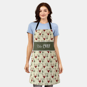 Christmas Cheer Apron with Deer and Trees