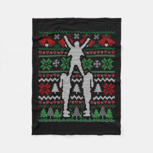 Christmas Cheer Cheerleader Gift Fleece Blanket