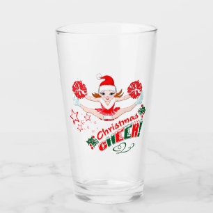 Christmas Cheer Cheerleader Glass