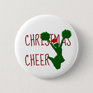 Christmas Cheer Cheerleader Holiday Spirit 6 Cm Round Badge