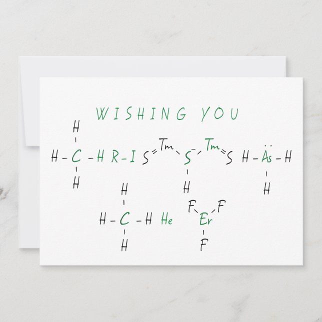 Christmas Cheer Chemistry Science Teacher Holiday Card (Front)