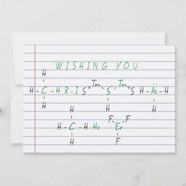 Christmas Cheer Chemistry Science Teacher Holiday Card (Front)