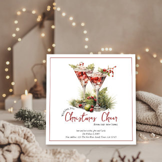 Christmas Cheer Cocktails New Home Christmas Holiday Card