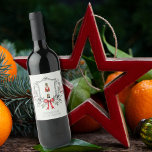 Christmas Cheer Nutcracker Holly Berry Crest  Wine Label<br><div class="desc">The Nutcracker ballet watercolor illustrations.

Feel the magic of sparkling Christmas Eve.
Illustrations inspired beautiful Nutcracker ballet.
Christmas Cheer Nutcracker Holly Berry Crest Wine Label

Customise your wine label =) 

Message me if you need any matching items.</div>