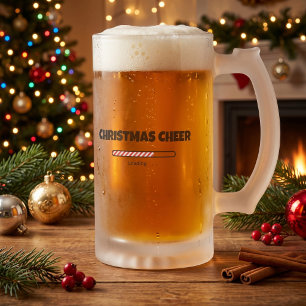 Christmas Cheer - Progress Bar - Loading Frosted Glass Beer Mug