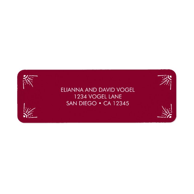 Christmas Cheer Return Address Label in Burgundy (Front)