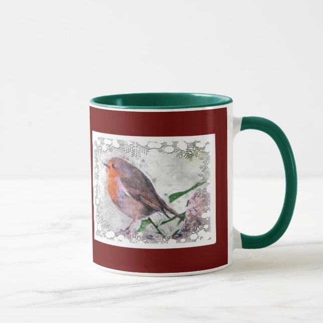 Christmas Cheer Robin Redbreast Mug (Right)