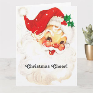 Christmas Cheer Vintage Santa Claus Face Card