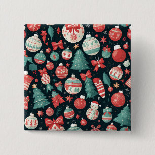 Christmas Cheer, Xmas Holiday, Christmas Gift for 15 Cm Square Badge